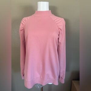 Michael Kors Pink Women's Long Sleeve Mock Turtleneck Top Medium